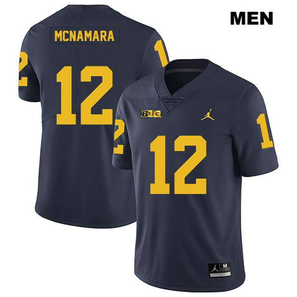 Men's NCAA Michigan Wolverines Cade McNamara #12 Navy Jordan Brand Authentic Stitched Legend Football College Jersey RL25D87RW